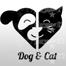 Dog & Cat - Sticker da 10x9 cm