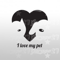 I love my pet - Sticker  da 9x10 cm