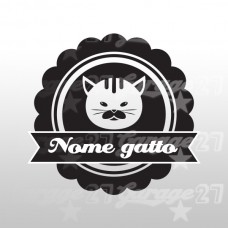 Cat name  - Sticker da 10,5x10 cm