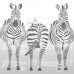 Tris di zebre 130x120 cm