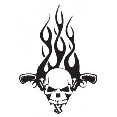 Adesivo sagomato skull&guns