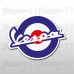 Adesivo circolare Vespa  -Blu-Rosso 13x10 cm