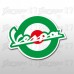 Adesivo circolare Vespa  - Verde-Rosso 13x10 cm