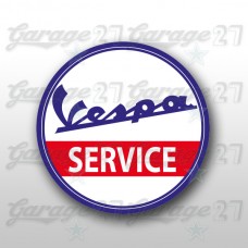 Vespa Service Blue- Adesivo sagomato da 10 cm