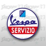 Vespa Servizio blu- Adesivo sagomato da 10 cm
