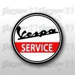 Vespa Service Black- Adesivo sagomato da 10 cm